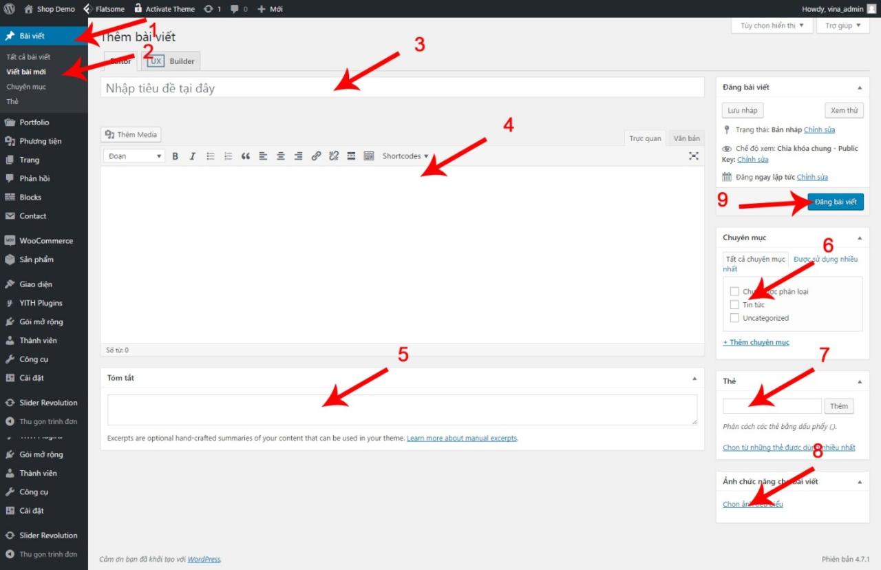 Hướng dẫn quản lý bài viết trong wp